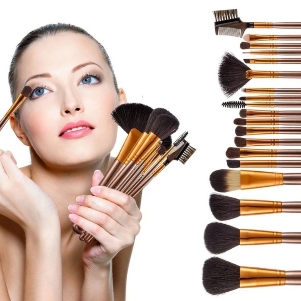 20 pcs Professional Makeup Brushes w/Leather Case